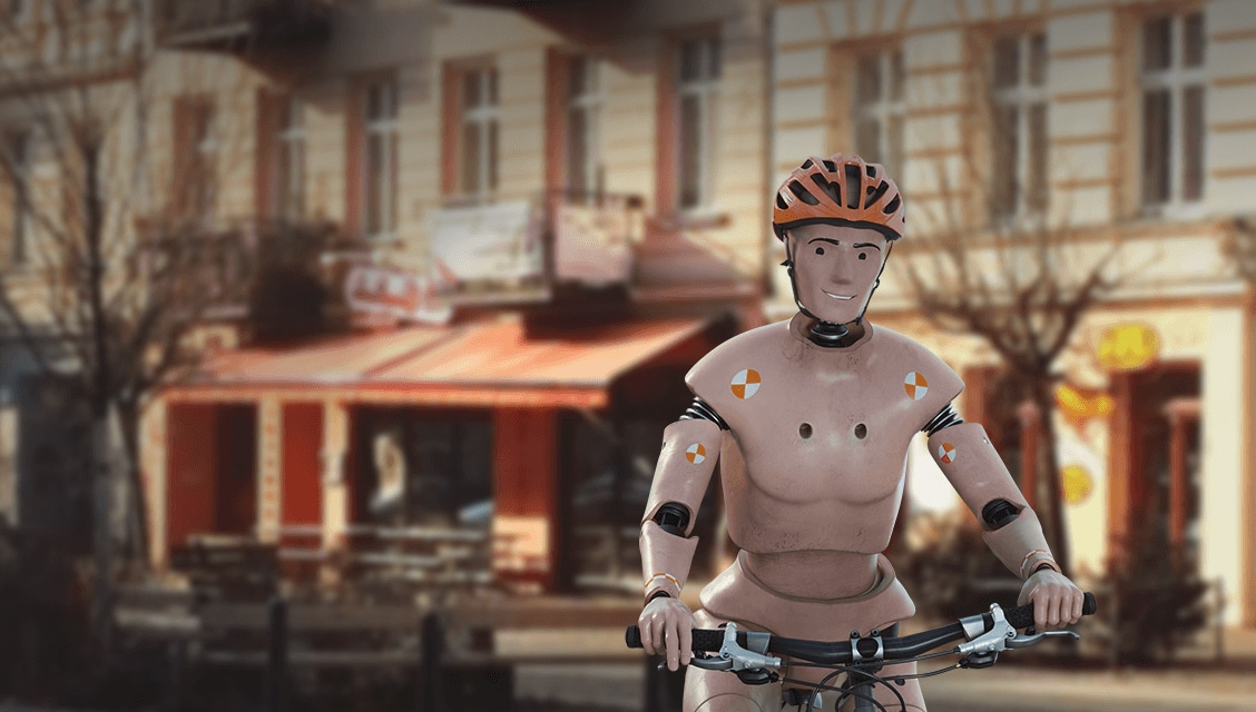 ACV Onlinekampagne: animierter Crashtest-Dummy entdeckt auf dem Fahrrad die Welt Weiterer Text über ots und www.presseportal.de/nr/116025 / Die Verwendung dieses Bildes ist für redaktionelle Zwecke honorarfrei. Veröffentlichung bitte unter Quellenangabe: "obs/ACV Automobil-Club Verkehr"