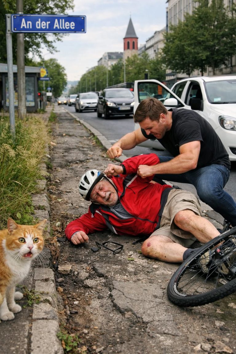 Radfahrer An der Allee Mainz
