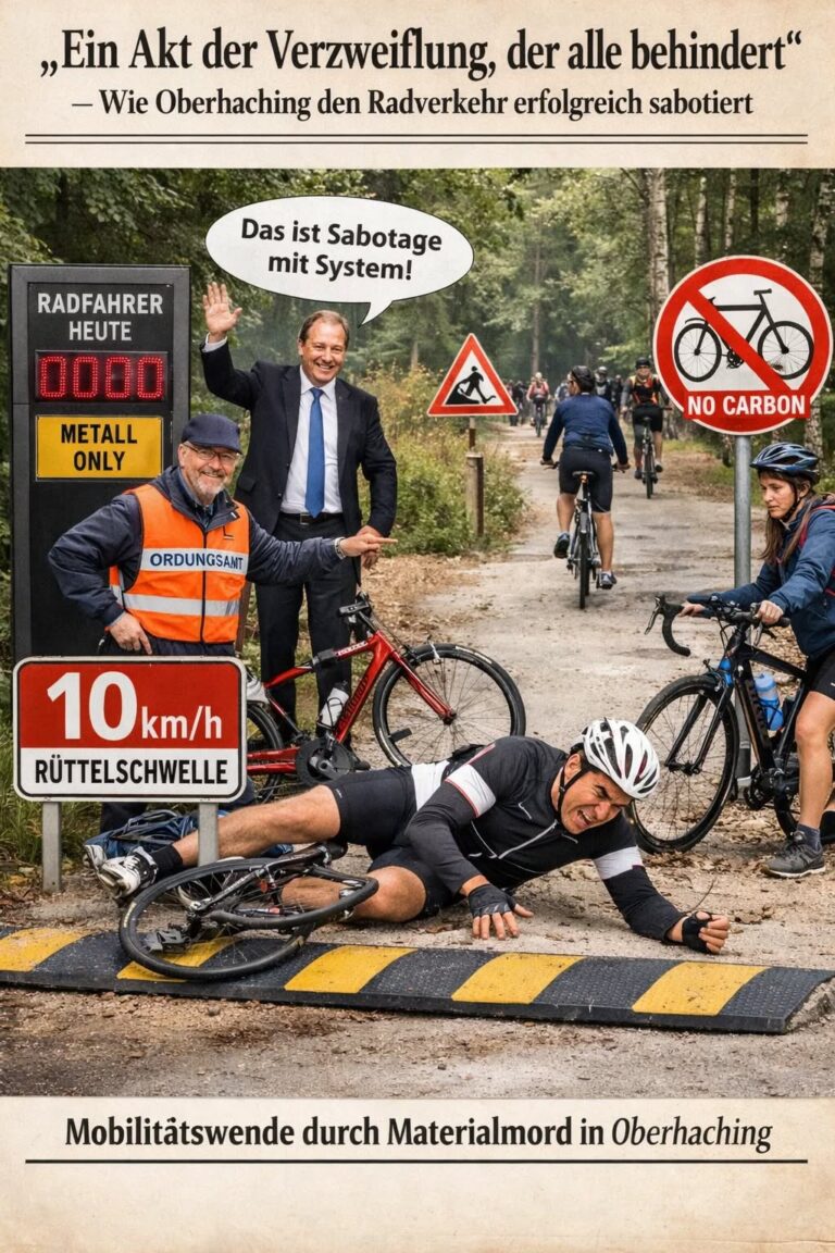 Ehrlichkeitsschock in Oberhaching: Bürgermeister gibt zu, dass neue Rüttelschwellen „einfach nur alle behindert“